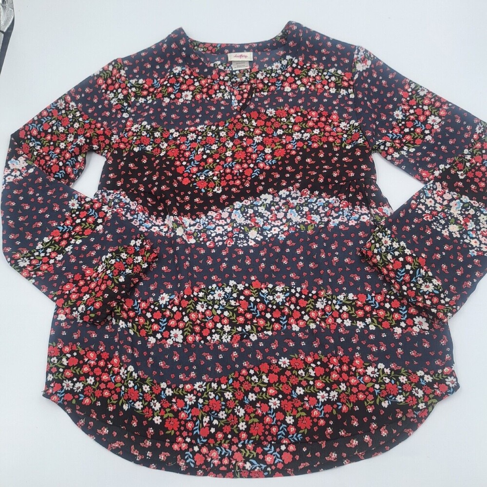 Daytrip Floral Blouse Women Medium Shirt Top Long Sleeves